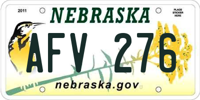 NE license plate AFV276