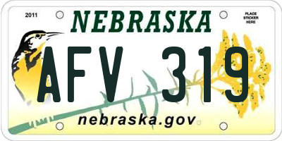 NE license plate AFV319