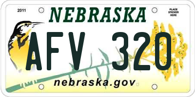NE license plate AFV320