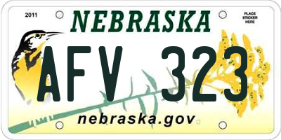 NE license plate AFV323
