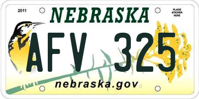 NE license plate AFV325