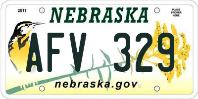 NE license plate AFV329