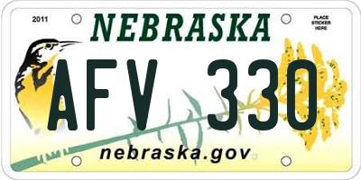 NE license plate AFV330
