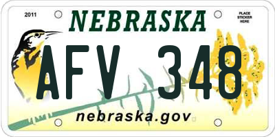 NE license plate AFV348