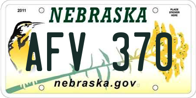 NE license plate AFV370