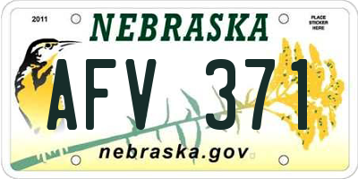 NE license plate AFV371