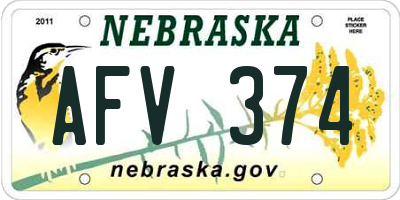 NE license plate AFV374