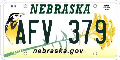 NE license plate AFV379