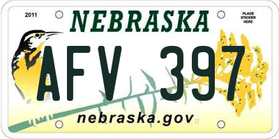 NE license plate AFV397