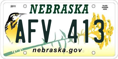 NE license plate AFV413