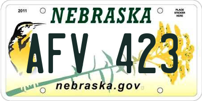 NE license plate AFV423