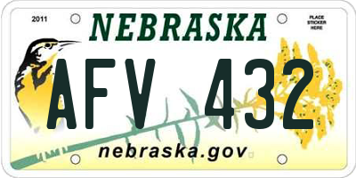 NE license plate AFV432