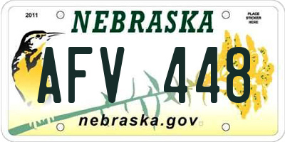 NE license plate AFV448