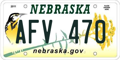 NE license plate AFV470