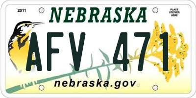 NE license plate AFV471