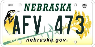 NE license plate AFV473
