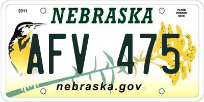 NE license plate AFV475