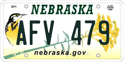 NE license plate AFV479