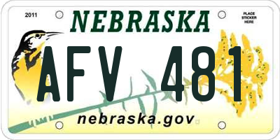 NE license plate AFV481