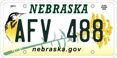 NE license plate AFV488
