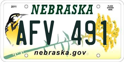 NE license plate AFV491