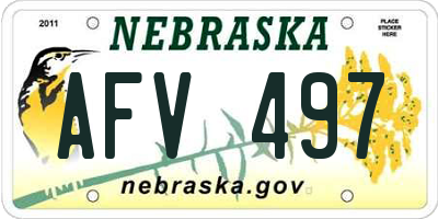 NE license plate AFV497