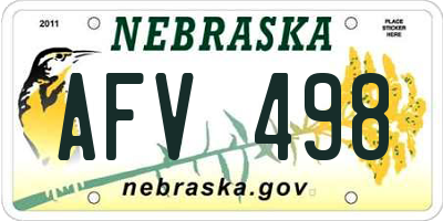 NE license plate AFV498