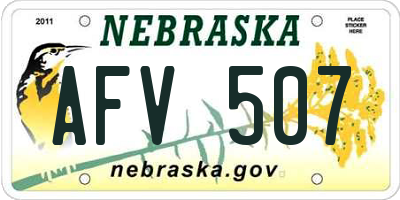 NE license plate AFV507