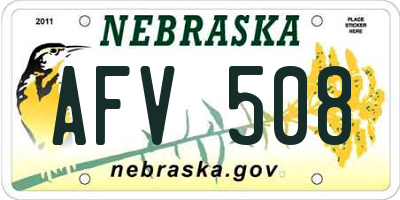 NE license plate AFV508