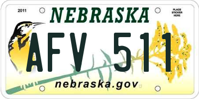 NE license plate AFV511