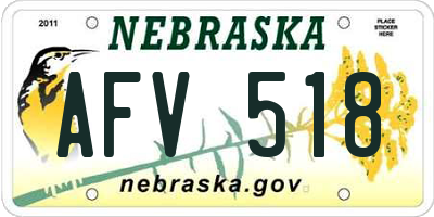 NE license plate AFV518