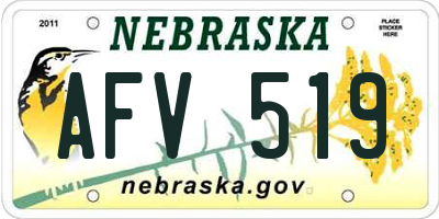 NE license plate AFV519
