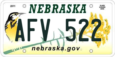 NE license plate AFV522