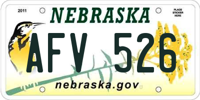 NE license plate AFV526