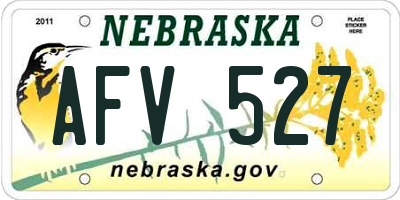 NE license plate AFV527