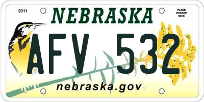 NE license plate AFV532
