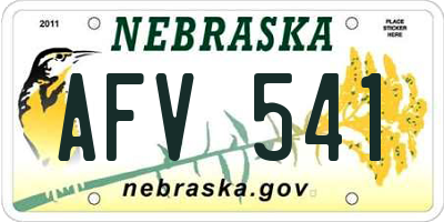 NE license plate AFV541