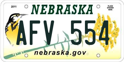 NE license plate AFV554
