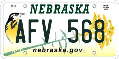 NE license plate AFV568