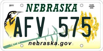 NE license plate AFV575