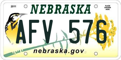 NE license plate AFV576
