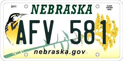 NE license plate AFV581