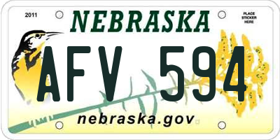NE license plate AFV594