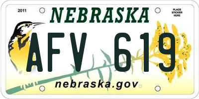 NE license plate AFV619