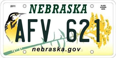 NE license plate AFV621