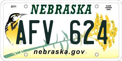 NE license plate AFV624
