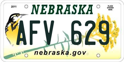 NE license plate AFV629