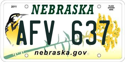 NE license plate AFV637