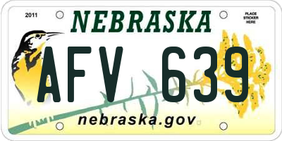NE license plate AFV639