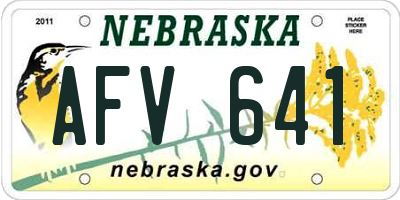 NE license plate AFV641